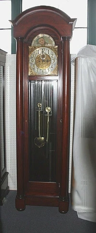 Antique HERSCHEDE Long Case GRANDFATHER CLOCK 92"H.Moon Dial.Westminster. Works Cover