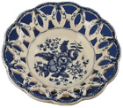 Antique 18thC Worcester Porcelaine Bleu Réticulé Panier Service Korb Angleterre