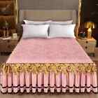Plush Warm Bedspread Thickened Bed Skirt Embroidery Quilt Cover With Pillowcases