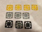 10x Lego Frame Square Plate Bar Grid Yellow Black Old Light Gray Grey #30094