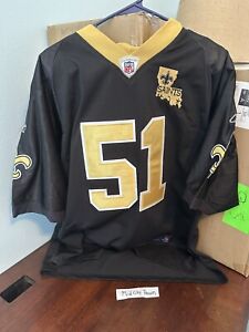  New Orleans Saints Jersey Men's #51 Vilma NFL Reebok black gold Size 48
