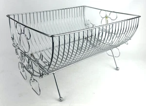 Disney Vintage Mickey Mouse Dish Rack Outline Wire Metal Chrome Finish - Picture 1 of 4