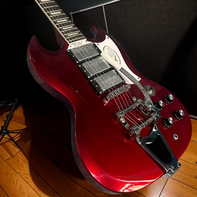 6-струнная электрогитара корпус из красного дерева система тремоло Bigsby гитара SG красный цвет - Изображение 1 из 4