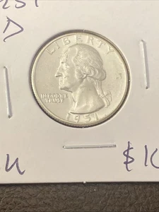 1951 D Washington Quarter BU. $10 - Picture 1 of 3