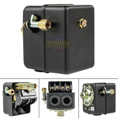 Control de interruptor de presión de compresor de aire 22 amperios 145-175 PSI con carcasa totalmente metálica Foto 1 de 4
