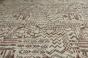Stroheim Durango Terracotta Modern Woven Global Abstract Fabric Full 1 Yard New - Picture 1 of 9