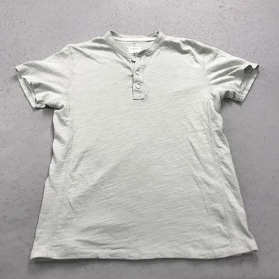 Camisa Rag and Bone Para Hombres Mediana Verde Claro Algodón Henley Camiseta Manga Corta Informal Foto 1 de 4