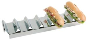 Snackwelle, Snackpresenter, Hotdog Ablage, 7 Mulden, 47x10,5x6,0 cm, Edelstahl