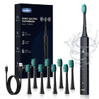 SEJOY Electric Toothbrush Sonic Toothbrushes for Adults W/ 8 Brush Heads 5 Modes