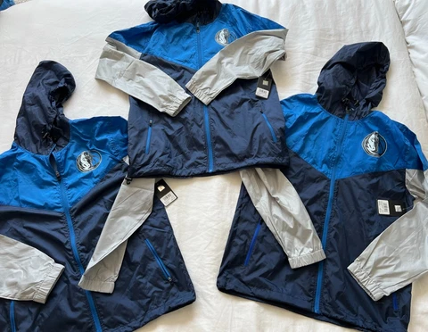 Dallas Mavericks Rain Jacket Windbreaker Running Medium Set of 3 - NEW w tags Cover