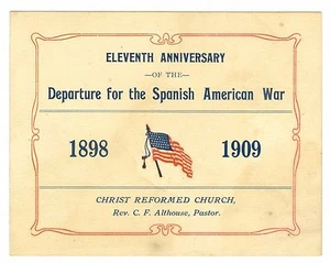 Unusual 1898-1909 11th Anniv Spanish War Soldiers Going to War, Allentown, Penns - Picture 1 of 3