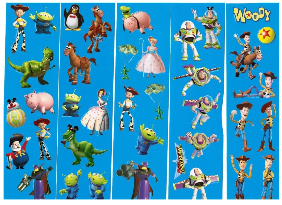 Disney TOY STORY 5 листов наклейки для скрапбукинга Buzz Lightyear Woody Jesse Rex ветчина - Изображение 1 из 1