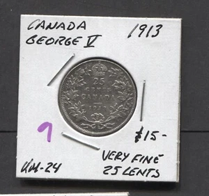 1913-Canada/25 Cents/VF - Picture 1 of 2