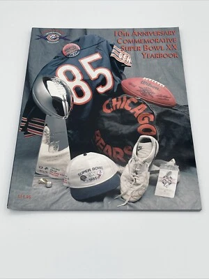 Anuario conmemorativo del décimo aniversario del Super Bowl XX Chicago Bears 1995 Foto 1 de 4