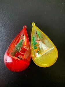 Vintage Jewelbrite Christmas Ornaments Lot Red Santa Claus Angel Deer Holiday - Picture 1 of 5