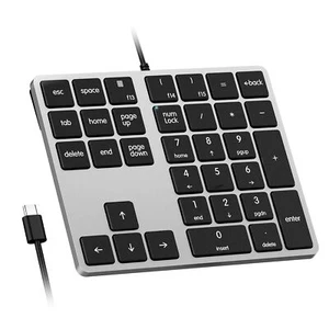 Kisnt Wired USB-C Number Pad 34 Key Numeric Keypad Slim Type-C numpad Portabl... - Picture 1 of 7