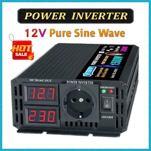 INVERSOR 12V 1500W 3000W ONDA PURA VOLTIMETROS LED INVERTER elbox99 - Imagen 1 de 8