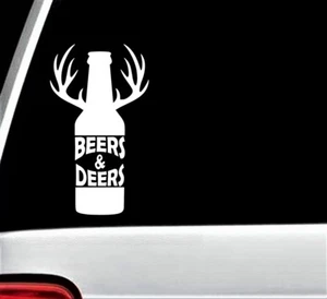 Beer Deer Antlers Longneck Bottle Decal Sticker for Car Window 7.0 Inch BG 261 - Picture 1 of 3