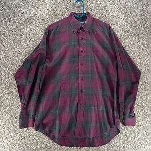 Ralph Lauren Shirt Mens Medium Purple Black Plaid Blake Button Up Cotton Vintage - Picture 1 of 11