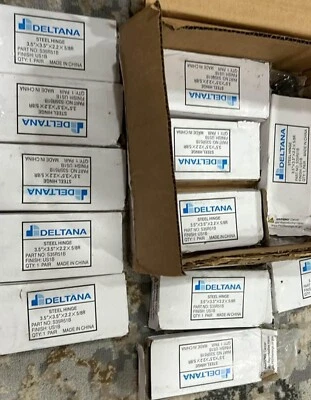 12 PARES - Deltana 3.5" x 3.5" 5/8" Radio Esquina Bisagra Mortaja Completa - Par Negro Foto 1 de 3