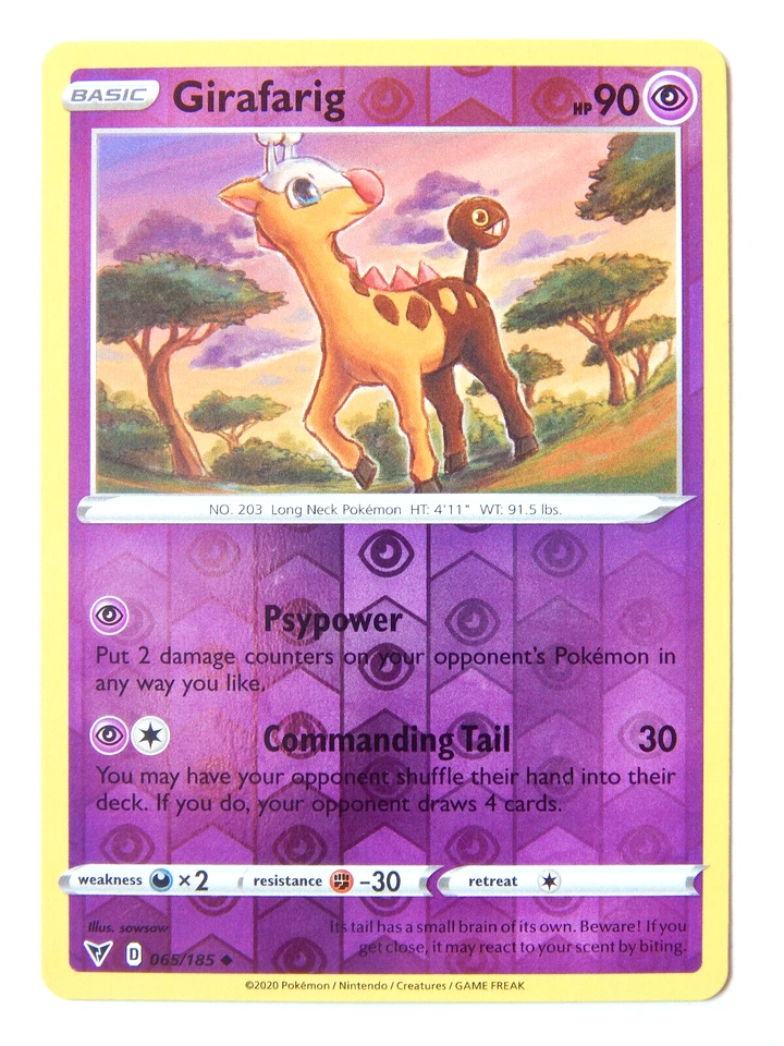 Pokemon -  Girafarig - 065/185 - Reverse Holo - Vivid Voltage - NM/M - New - Image 1 of 1