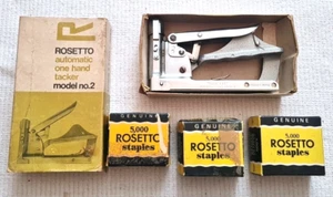 Grapadora automática de una mano vintage ROSETTO modelo n.º 2 en caja + más de 10000 grapas - Imagen 1 de 7