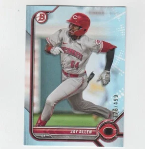 Jay Allen 2022 Bowman draft Sky Blue Border Prospect paralelo/499 rojos - Imagen 1 de 1