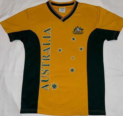 Oz Design Australia Yellow Soccer Shirt Mens XS Preowned - EUC Cover