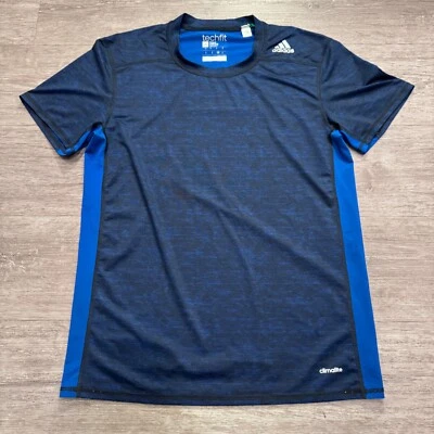 Adidas Shirt Adult Medium Blue Techfit Soccer Fitted Outdoor Lightweight Climate - Image 1 of 4