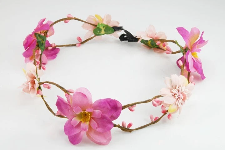 Guirnalda corona cabeza pelo inferior fucsia para niñas - CR1074 Foto 1 de 1