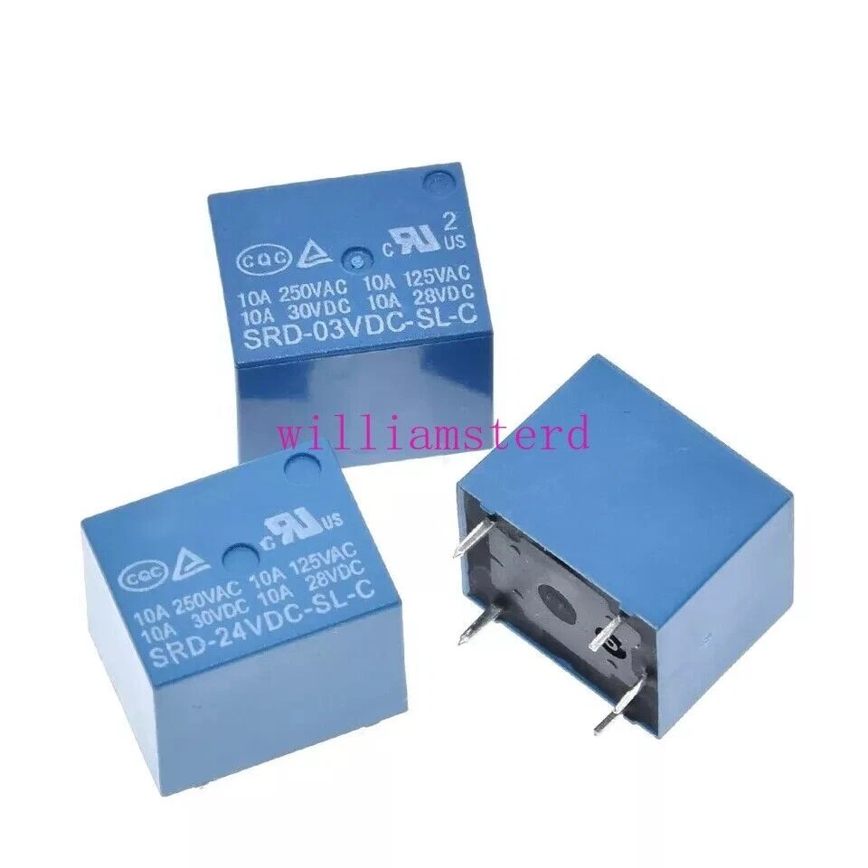 10pcs SRD-09VDC-SL-C 10A 250VAC PCB 5PINS 9V DC Coil Power Relay - Image 1 of 1