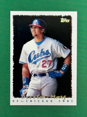 1995 Topps Series 2 Baseball #353 Derrick May CyberStats Spectralite - Image 1 of 2