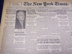 1949 JULY 23 NEW YORK TIMES - OTTO ABETZ GETS 20 YEARS - NT 3659 - Picture 1 of 2