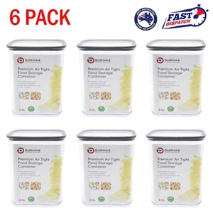 6pk Acrylic Plastic Airtight Food Storage Container 2.6L Kitchen Organisers Box - Picture 1 of 7