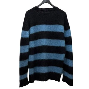 Marni Mohair Blend Border Knit Sweater Sax & Black Size 48 Used - Picture 1 of 6