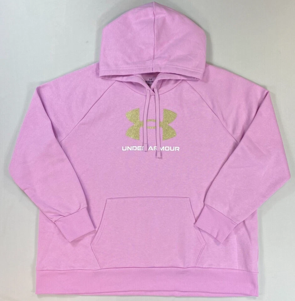 Women's Under Armour Plus Size Glitter Logo Fleece Lined UA Rival Hoodie NEW 2X - Image 1 of 1
