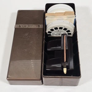 LOTE DE COLECCIÓN SAWYER VIEWMASTER MODELO E BAQUELITA MARRÓN CON 59 CARRETES Y ESTUCHE AÑOS 50 - Imagen 1 de 18