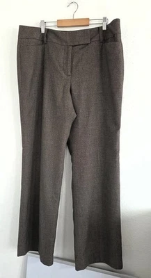 Ann Taylor Signature Women's Brown Straight Leg Line Career Pants Size 14 - Image 1 of 4