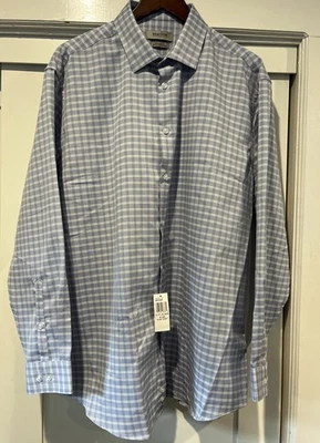 Kenneth Cole NUEVA Camisa de Vestir Regular Fit Azul Para Hombre Talla XL (17-17.5) Foto 1 de 4