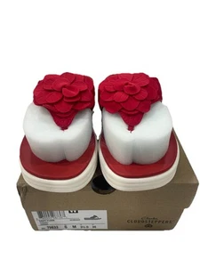 Clarks Cloudsteppers Flip Flop Sandals, Drift Flora, Cherry Red, Size 6 M - Picture 1 of 6