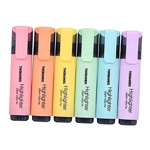  Highlighter,Chisel Tip Marker Pen,6 Assorted 1 Count (Pack of 6) Pastel - Picture 1 of 6