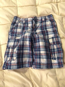KIDS LEVI’S BLUE PLAID CARGO SHORTS SIZE 6 REGULAR! - Picture 1 of 6