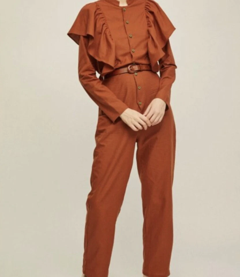 Free People Rita Row комбинезон женщин Lola оборки опрятный ретро богемное размер большой новый с Ярлыками - Изображение 1 из 4