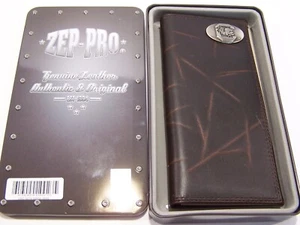 ZEP-PRO South Carolina Gamecocks Leather LONG Roper WALLET Tin Box DARK BROWN - Picture 1 of 5
