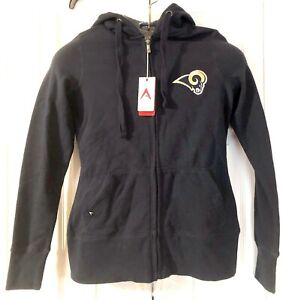 RAMS HOODIE Los Angeles L.A. st. louis full zip up NEW antigua WOMENS S small 