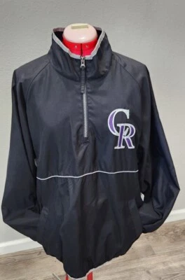 Chaqueta Colorado Rockies Para Hombre Mediana Auténtica Majestuosa Práctica de Bateo 1/4 Cremallera Foto 1 de 4
