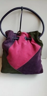 BOLSO SHOUDLER DE CUERO GAMUZA PLINER DONALD J BOLSO COLOR BLOQUE PÚRPURA Hobo Foto 1 de 4