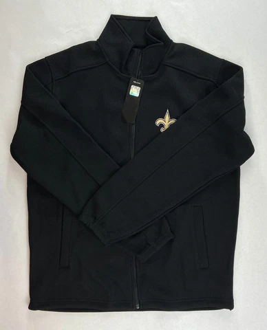 NFL Jacket Full Zip New Orleans Saint Black Size Large Men Cover