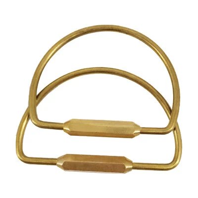 Brass Screw Lock D-shape Key Holder Portable Creative Simple Keychain Tool - Image 1 of 4
