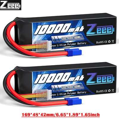 2x Zeee 14.8V 4S Lipo Akku Batterie 10000mAh 120C EC5 for RC Xmaxx Evader BX Car - Bild 1 von 4